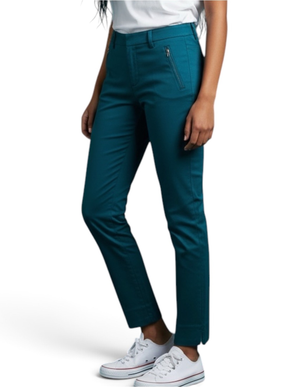 Level 99 Teal Ankle-Length Slim Pants